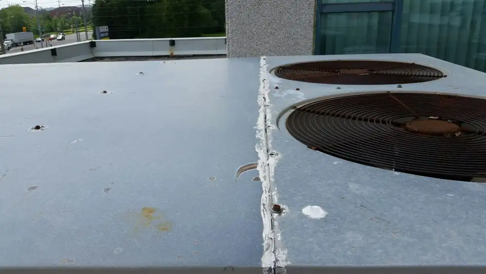 Roof detail photographed during a condition analysis